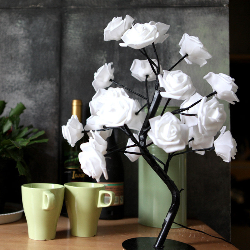 Rose Flower LED Lamp – USB & Battery Operated Night Light