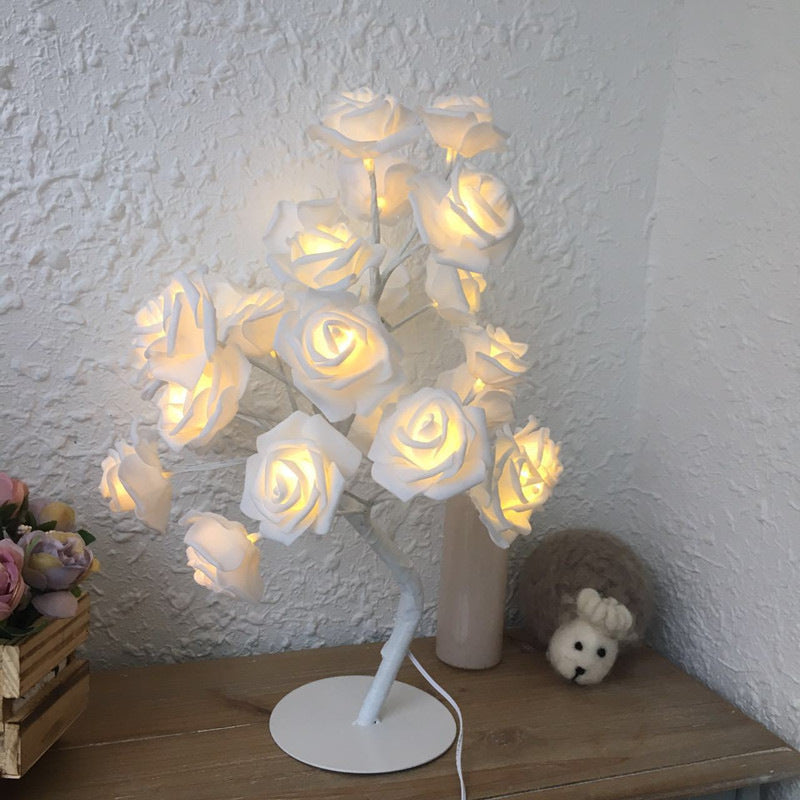 Rose Flower LED Lamp – USB & Battery Operated Night Light