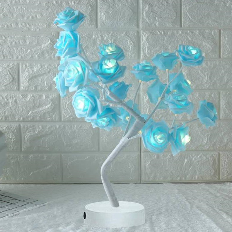 Rose Flower LED Lamp – USB & Battery Operated Night Light